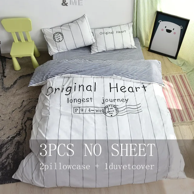 100 Cotton Word Bedding Set Lavender Bed Sheets Embroidered Duvet Cover