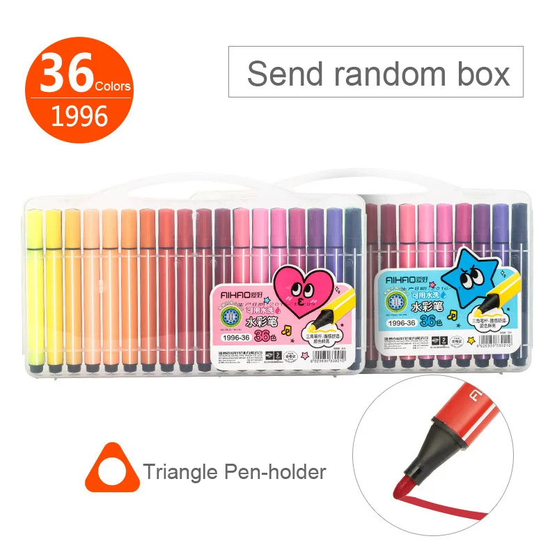 Цветной маркер для рисования набор цветов детская живопись фломастеры безопасная Нетоксичная Вода стирка граффити подарки канцелярские принадлежности - Цвет: 36 Colors