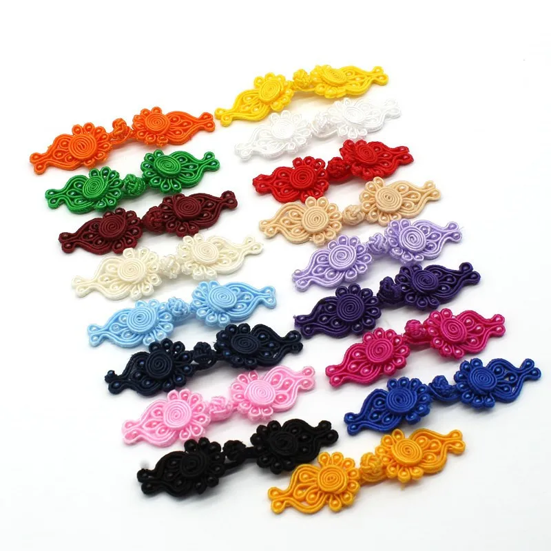 

5 Pairs/Pack Handmade Beaded Chinese Frog Closures Knot Fastener Buttons For Cheongsam Wedding Invitation Decoration