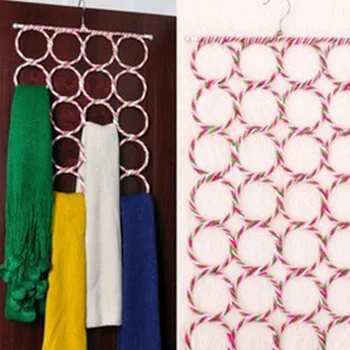 

1PC 12-18 Holes Scarf Hanger Multi Scarves Display Hang Ties Belt Organize Circle Storage Holder Clothes hanger