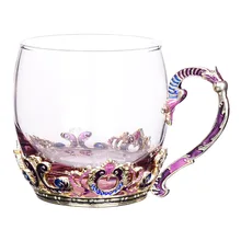 350 мл креативная эмалированная стеклянная Милая чашка для лимонада, термостойкая чайная Подарочная кружка, чашка