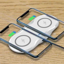 FDGAO 5 Вт двойное Qi Беспроводное зарядное устройство для iPhone XS Max XR X 8 быстрозарядная станция Pad для samsung S10 S9 S8 Xiaomi mi9 Mix 3 2s