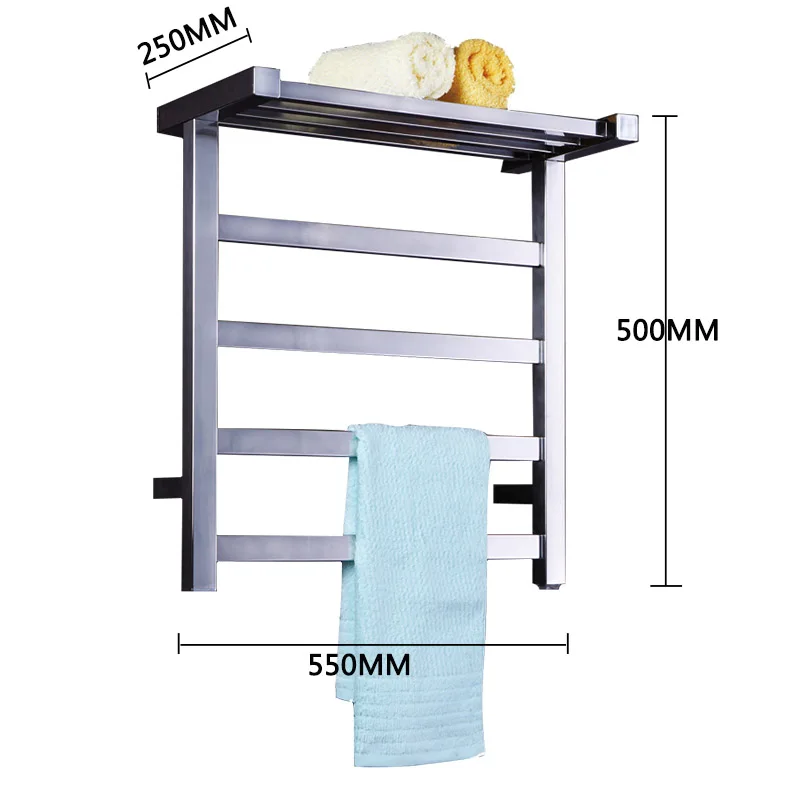 Popular Style Stainless Steel Heated Towel Rack Wall Mount Towel Rail