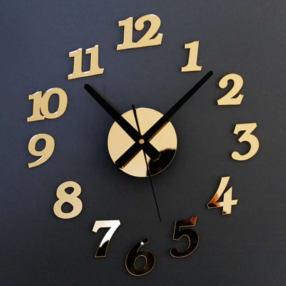 Buy DIY Wall Clock Mirror Number Sitickers Modern