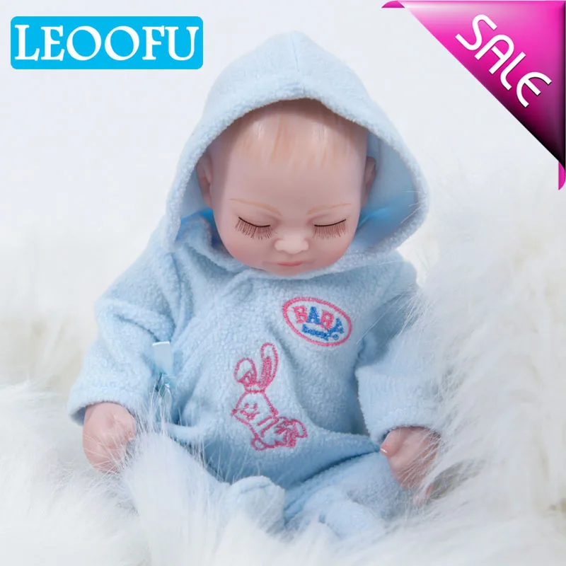 

LEOOFU 28cm 11inch baby gift play house toys bebe reborn dolls full body soft silicone babies girls boy lifelike real born dolls
