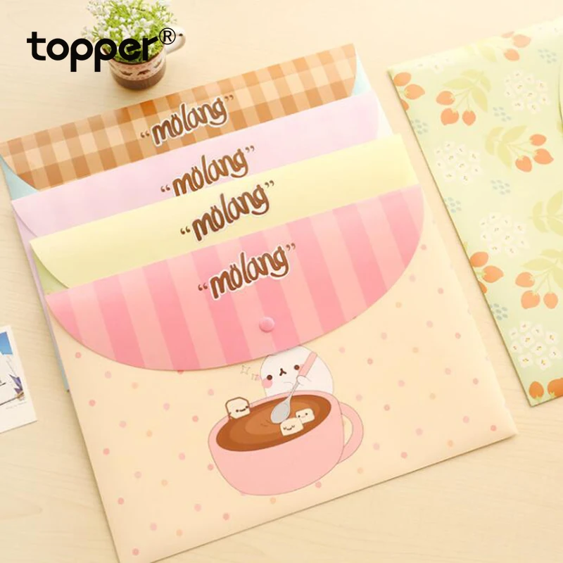 

A4 file folder waterproof folder case student school office stationery cartoon flower business folder storage bag