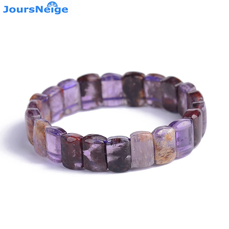 Wholesale Purple Natural Titanium Crystal Bracelet Purple Ghost Pattern Bracelets Hand Row Lucky