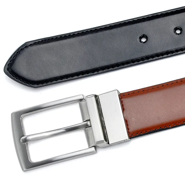 Leather Belt for Men with Revolvable Pin Buckle - Image 5