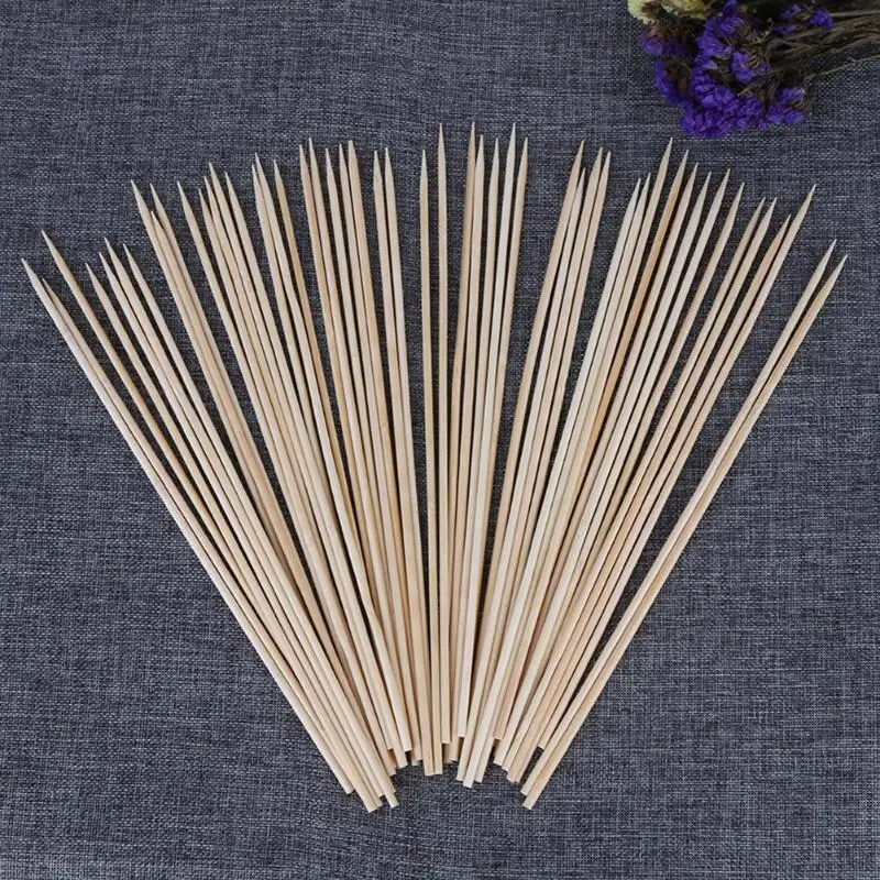 100 шт./лот 25 см Экологичные бамбуковые шампуры для барбекю деревянные палочки для пикника на открытом воздухе вилки для барбекю инструменты для барбекю
