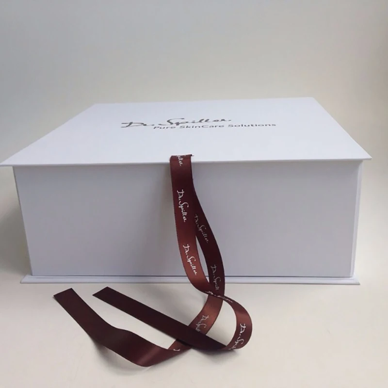 1000 шт,, магнитная складная бумажная плоская упаковочная коробка, Индивидуальный размер и логотип, роскошная Магнитная Подарочная коробка с шелковой лентой