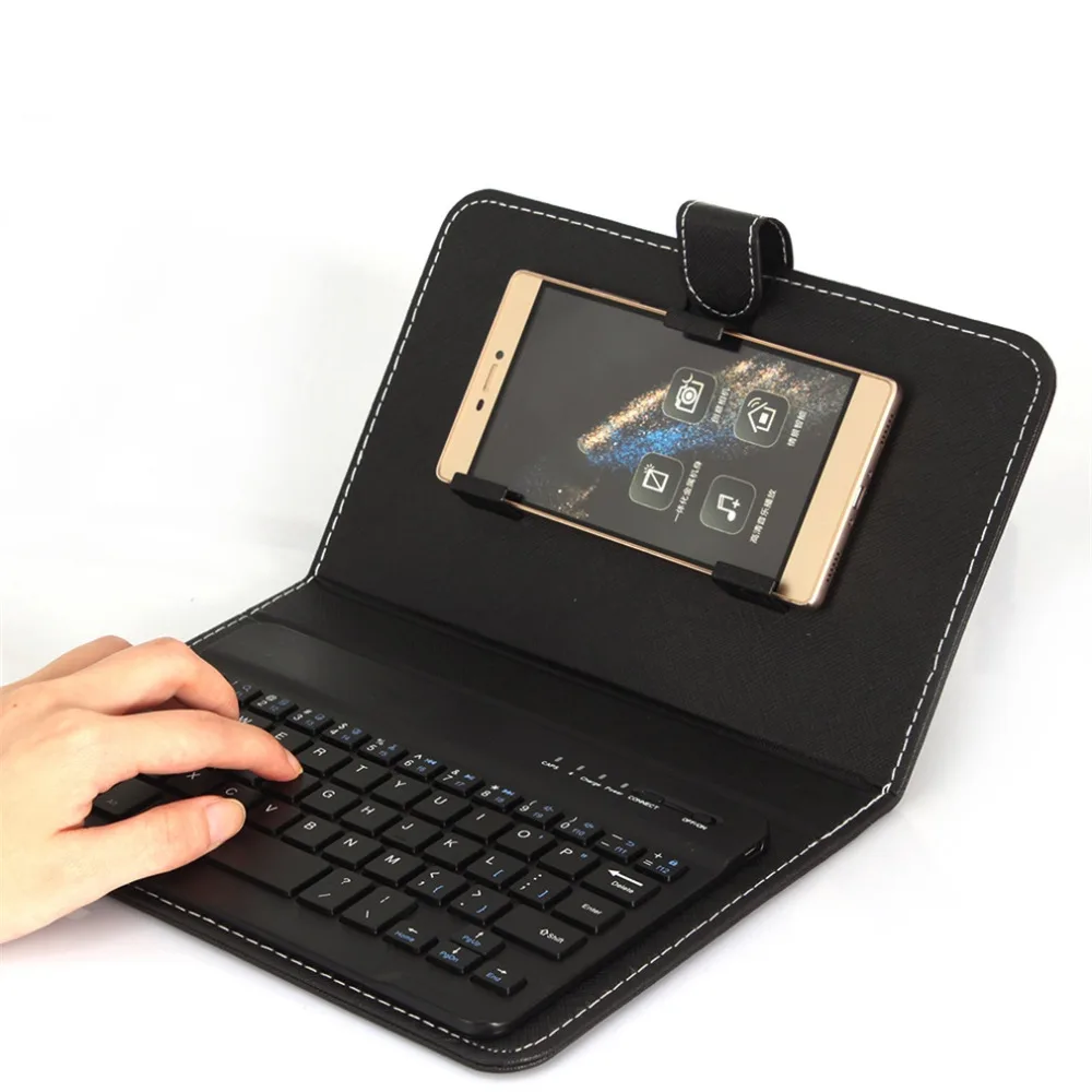 

For Android Soft PU Leather Mobile Cell Phone Micro USB Keyboard Cover Protective Case Stand Protective Cover