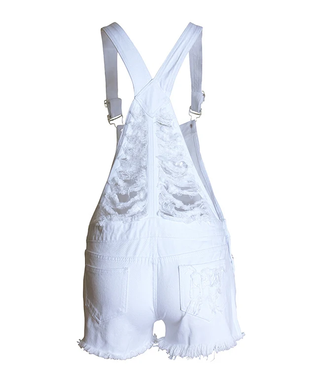 HCYO Hot Fashion Clothes Women Cotton Denim Playsuits White Loose Overalls Back Hole Rompers Loose Casual Female Short Tracksuit (4)