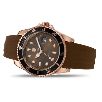 

Silicone strap rose gold case luxury men watches WEALTHSTAR brand men sports quartz watches master auto date men women watches