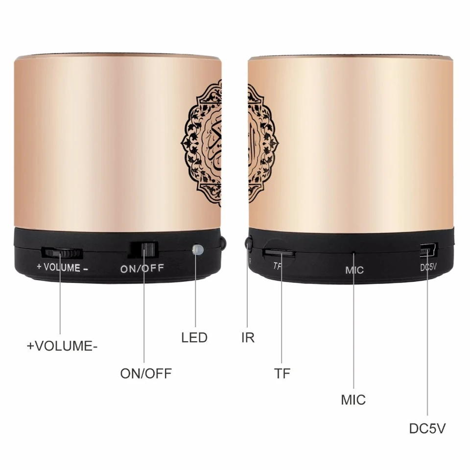 Портативный Quran динамик Equantu SQ200 MP3 плеер 8 ГБ TF FM Коран переводчик USB