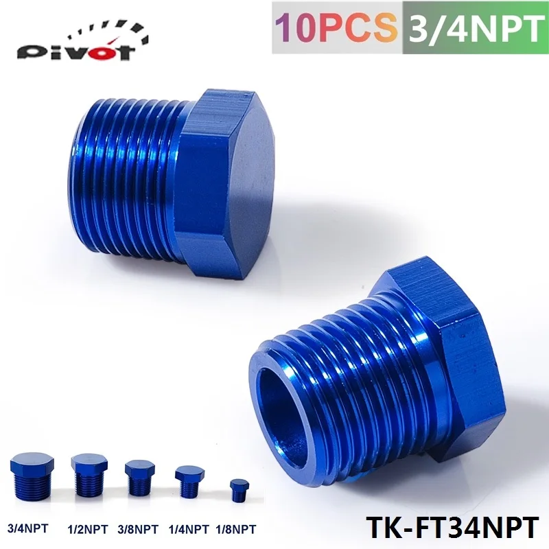 

Oil Water Fitting 3/4" NPT Forged Carbon Aluminum Hex Head Plud Cap Threaded Blue TK-FT34NPT