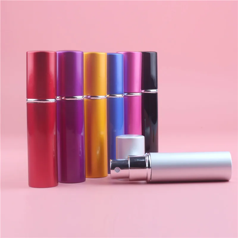 

10ML 7 Colors Mini Portable Aluminum Refillable Perfume Bottle With Spray Empty Cosmetic Containers With Atomizer For Traveler