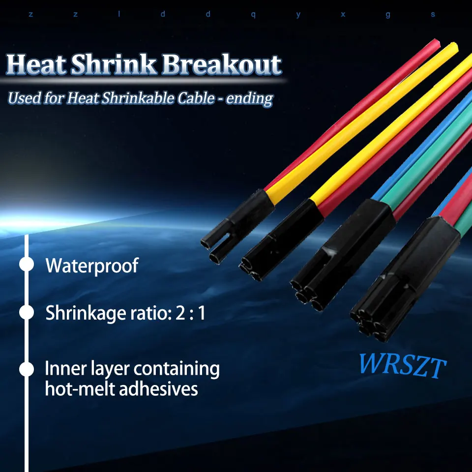 LDDQ четырехходовой термоусадочный 2:1 водонепроницаемый для термоусадочного кабеля окончание WRSZT PE клей с клеем высокое качество