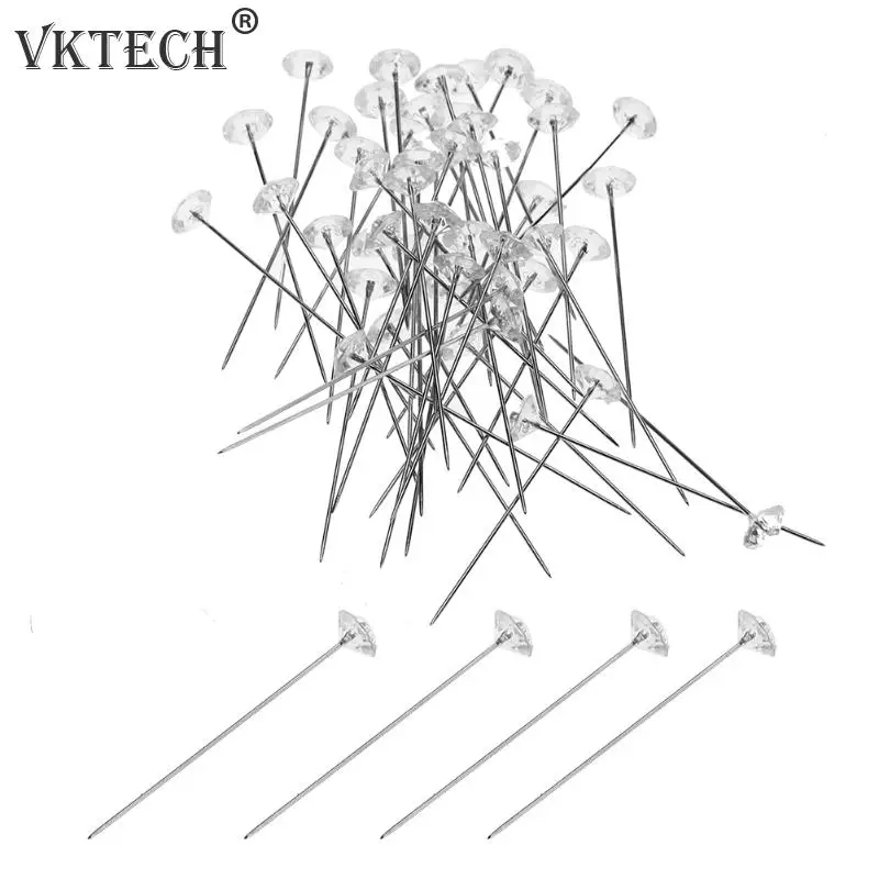 

50PCS 8*53mm Rhinestone Head Pins DIY Sewing Dressmaking Fixing Needle Tool DIY Craft Sewing Pins Needles Brooches