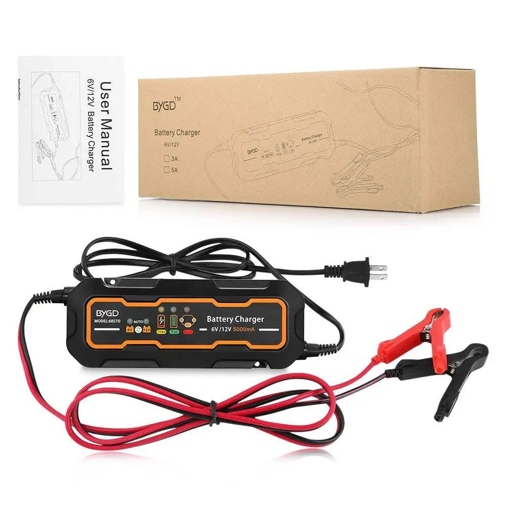 BEESCLOVER 6V/12V 3A 5A Smart Car Battery Charger and Maintainer