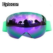 UV400 защиты снежные лыжные очки двойные линзы из поликарбоната разноцветная оправа лыжные очки для сноубординга Для женщин Для мужчин Снег Катание на коньках очки eytocor