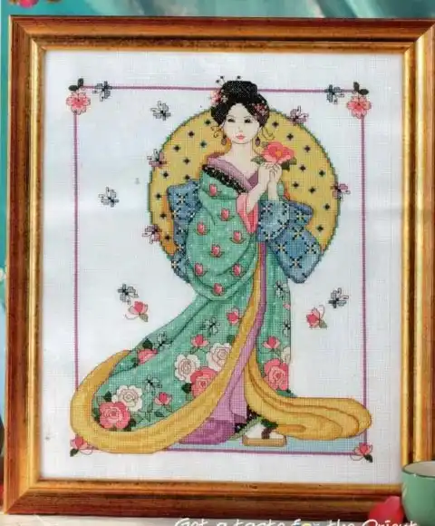 geisha girl cross stitch kit