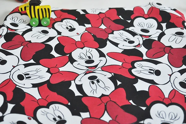 

Minnie Mouse Lycra Knitted Cotton Fabric Patchwork Sewing Baby Clothes Pajamas Handmade DIY Textile Gift