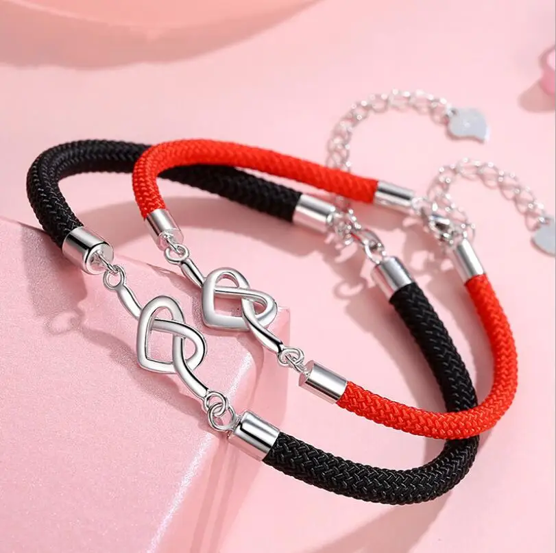 

Free Shipping 2Pcs Red Thread Bracelets Lucky Jewelry For Charm Valentine's Day Gift Bracelete QW-254
