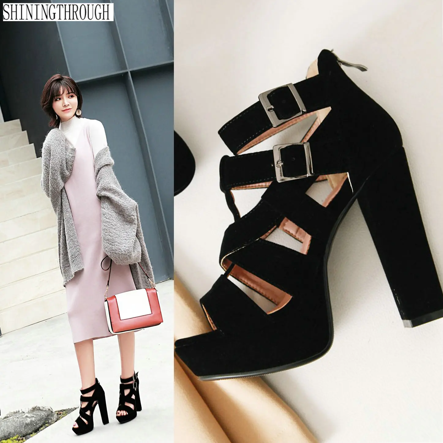 

12cm Ultra High Heel sandals Shoes Sexy Stripper Shoes Party Pumps Summer thick Heel Platform Sandals Ladies Shoes