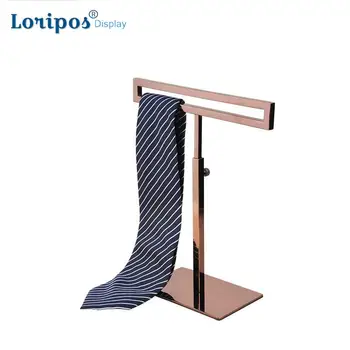 

Exquisite Rose Gold Scarf Rack Hanger Stand Silvery Metal Scarf Display Stand Necktie Display Table Necktie Display Hanger Shelf