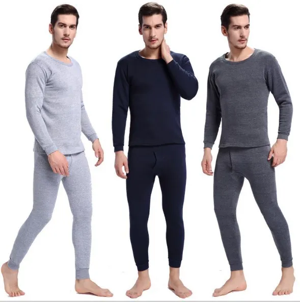 Men 2 Piece Set Clothes Men's Thermal Underwear Sets Autumn Winter Warm ...