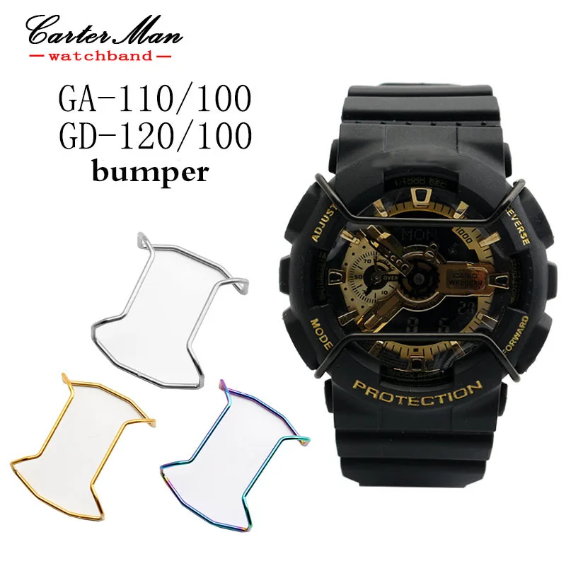 Silicone rubber Strap accessories for Casio G-SHOCK GA-110GA-400 GD GAX-100 DW/G-5600GW-M5610-5000 DW-9052 steel bumper ring