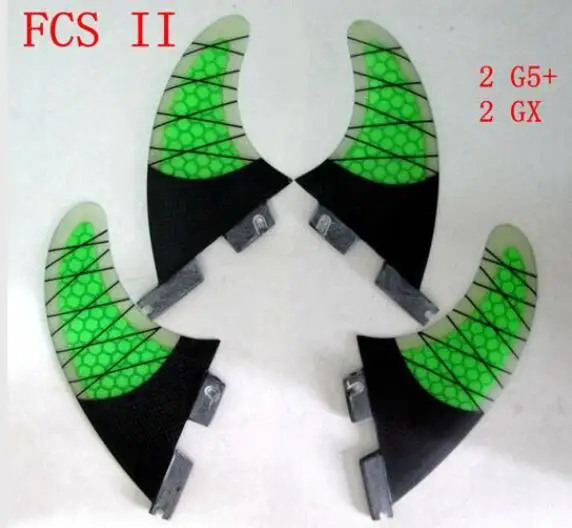 Стекловолокно соты FCS гребень для сёрфинга Quad набор серфинга плавники(2 шт G5, 2 шт GX) для доски для сапсёрфинга весло доска - Цвет: carbon FCS II G5GX