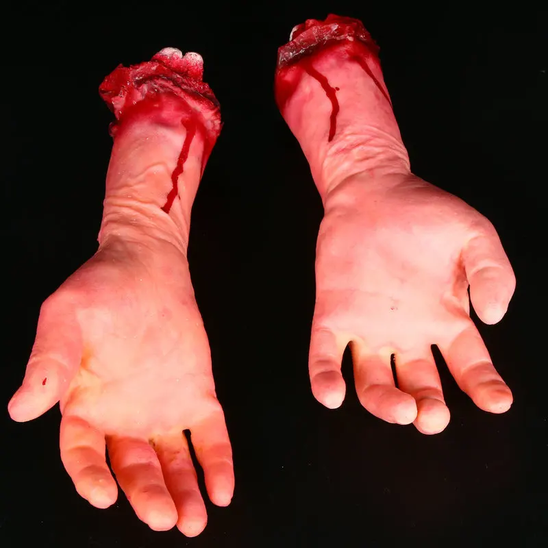 Человека рука руку кровавый мертвых тела Запчасти дом с привидениями Хэллоуин Опора правой AR игрушки груза падения