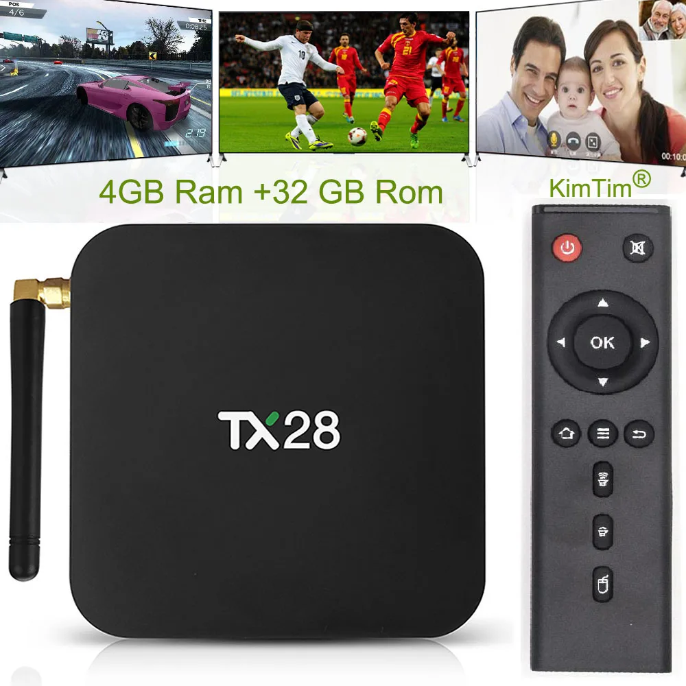 KimTin TX28 ТВ коробка Andriod 7,1 RK3328 4 Гб ОЗУ 32 Гб ПЗУ 2,4 г/5 г WiFi телеприставка Bluetooth 4,1 USB3.0 умная коробка pk TX9 Pro