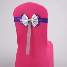 Свадебные Эластичный галстук-бабочка реквизит, стул крышка Виноградная лоза цветок лента вечерние стрейтч большого размера HTQ99