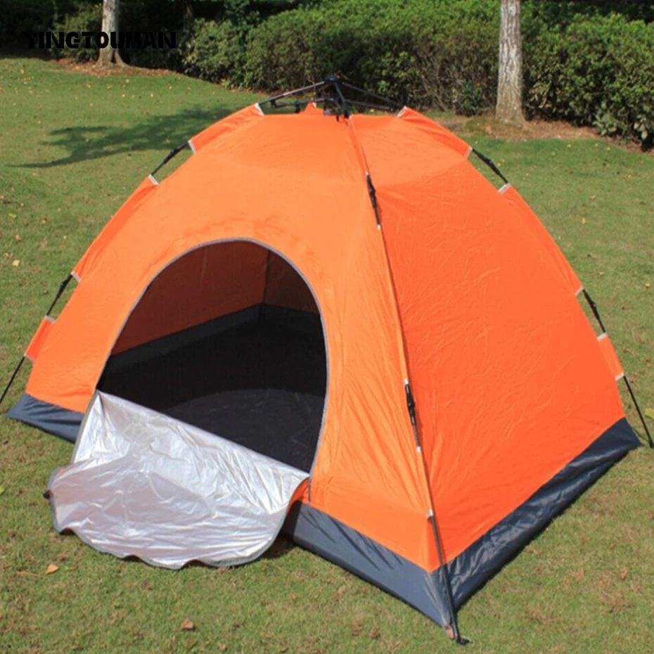 YINGTOUMAN Outdoor 2 Person Waterproof Double Layer Tent Fiberglass Rod