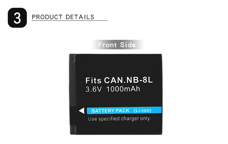 1000mAh NB-8L NB8L 8L Li-ion Battery For Canon PowerShot A3300 A3200 A3100 A3000 A2200 A1200 IS Camera Battery nb 8l