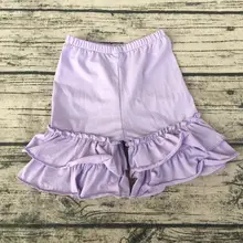 Лидер продаж; стильная детская одежда; ; сезон лето; Лавандовые шорты с оборками; Красивая трикотажная хлопчатобумажная ткань для маленьких девочек; шорты