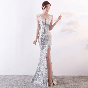 

women evening Sequined summer dresses casual banquet rockabilly sexy club party night dress plus size embroidered white floral