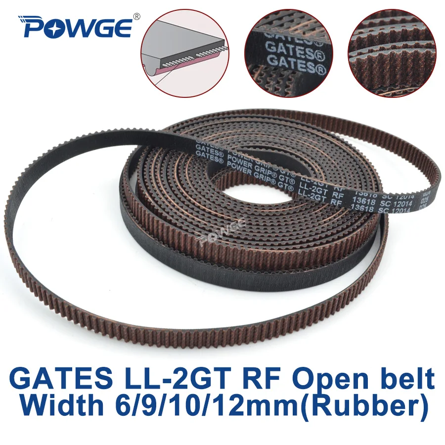 POWGE ворота GT2 LL-2GT RF 2GT зубчатый ремень ГРМ ширина 6/9/10/12 мм Резиновый уменьшенное количество пыли низкая видрация машина для измельчения VORON 3D принтер V2.2