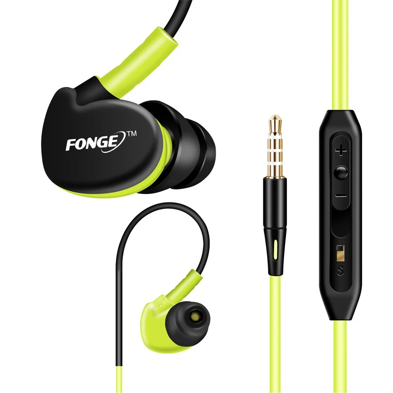 

FS500 IPX5 Waterproof In Ear Sport Earphones DJ Running Earbuds with Microphone Volume Control for Earpiece Mobile Phone