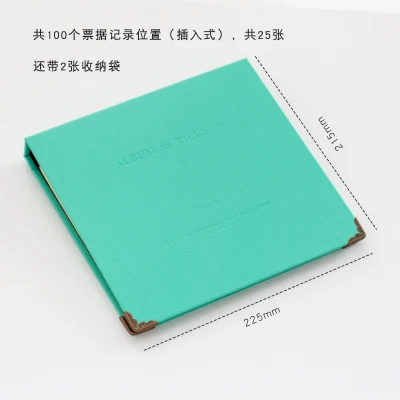 Горячая Качество альбомная коллекция деньги билета штамп сбор альбомов путешествия записная книжка - Цвет: Blue Green