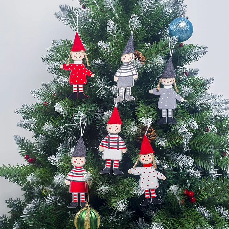 2 шт. милые деревянные украшения для рождественской елки для мальчиков и девочек, подвесной кулон с оленем, украшение для рукоделия, Рождественский Декор для дома, год