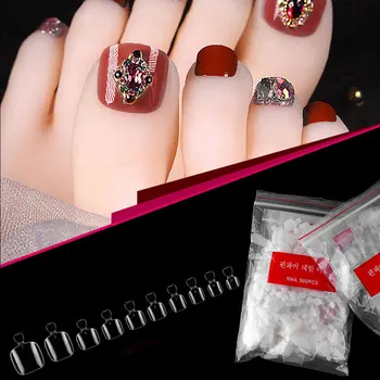 

1000pcs Artificial Toe Nails Patch Foot Nails Art Decoration Foot Manicure Beauty Patch Transparent
