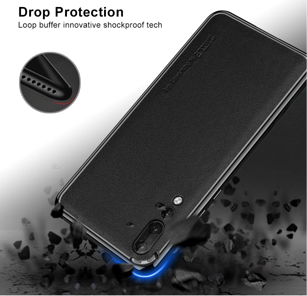 PORTEFEUILLE cute metal Soft Napa genuine lether Case For Huawei P20 Pro tide may mobile aluminum bumper parts shockproof cover (3)
