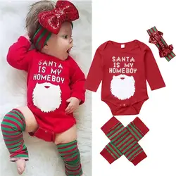 4 шт. Одежда для новорожденных девочек 2018 с длинным рукавом хлопковый комбинезон шорты ноги теплые оголовье Деткая одежда