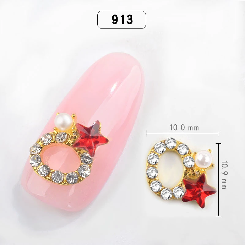 RD-913-5PCS 24 Стиль Стразы сплав металла, нейл-арта украшения с украшением в виде кристаллов и Камень Стразы для дизайна ногтей аксессуары 5 шт./упак - Цвет: RD-913-5PCS