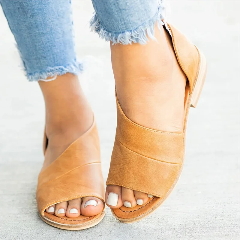 Women Sandals 2019 Fashion Summer Shoes For Women Low Heels Sandals Chaussures Femme Peep Toe Women Casual Shoes Woman Clog