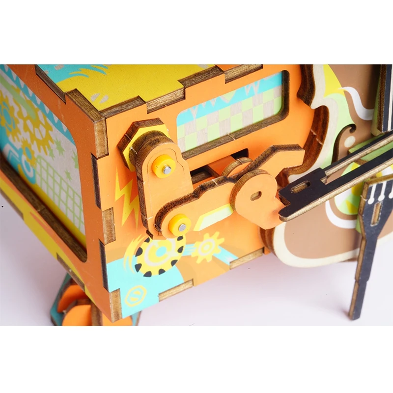 Robotime DIY робот маленький перформер деревянная подвижная музыкальная шкатулка механический Тип домашний декор красивые подарки для детей друзья AMD53