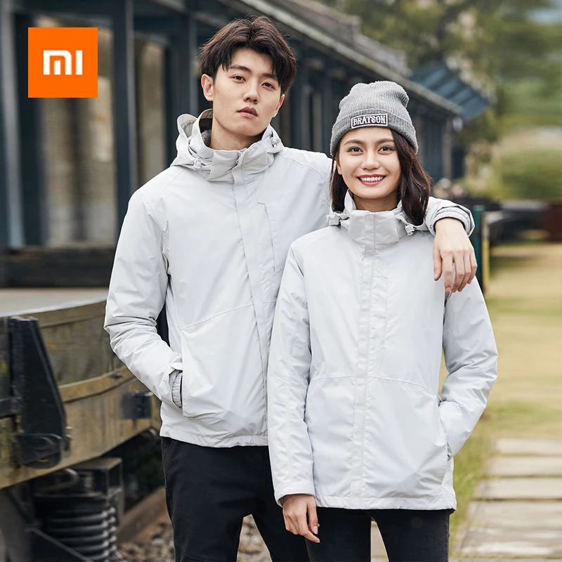 

Xiaomi 3-in-1 Travel Jacket Waterproof Bomber Men Women Couples Jacket Coat Windbreaker Jackets Hooded Hip-hop Streetwear